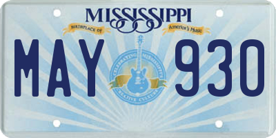 MS license plate MAY930