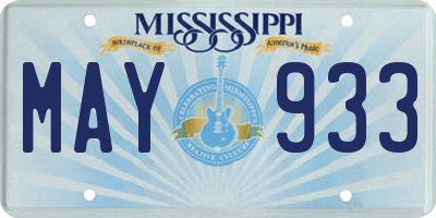 MS license plate MAY933