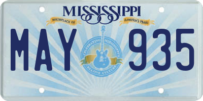 MS license plate MAY935