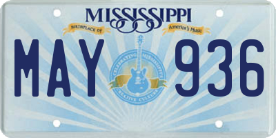 MS license plate MAY936