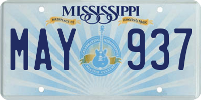 MS license plate MAY937