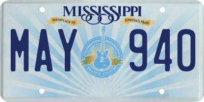 MS license plate MAY940