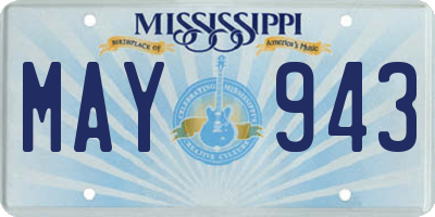 MS license plate MAY943