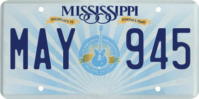 MS license plate MAY945