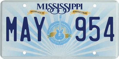 MS license plate MAY954