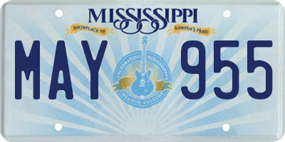 MS license plate MAY955