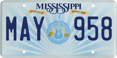 MS license plate MAY958