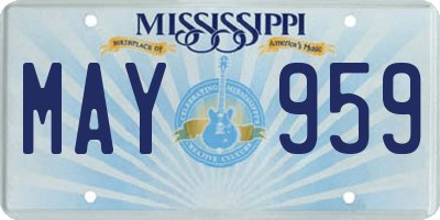 MS license plate MAY959