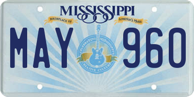 MS license plate MAY960