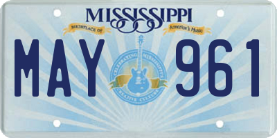 MS license plate MAY961