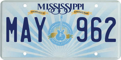 MS license plate MAY962