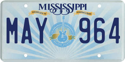 MS license plate MAY964