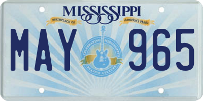 MS license plate MAY965