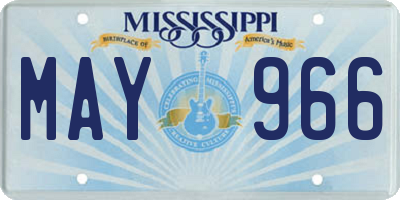MS license plate MAY966