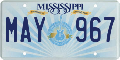 MS license plate MAY967