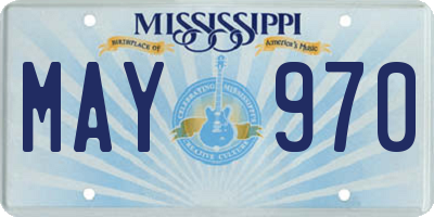 MS license plate MAY970