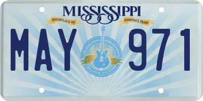MS license plate MAY971