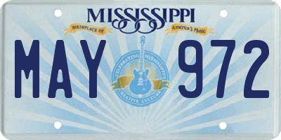 MS license plate MAY972