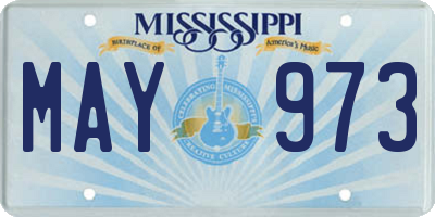 MS license plate MAY973
