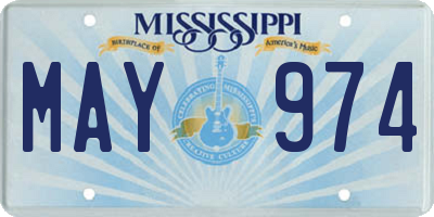 MS license plate MAY974