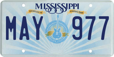 MS license plate MAY977