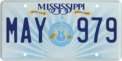 MS license plate MAY979