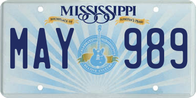 MS license plate MAY989