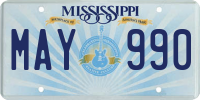 MS license plate MAY990