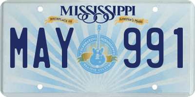 MS license plate MAY991