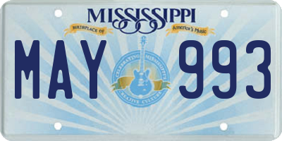 MS license plate MAY993