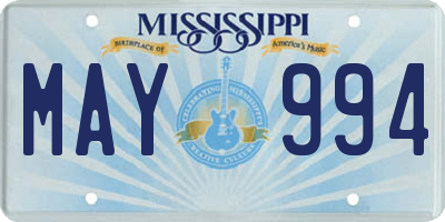 MS license plate MAY994