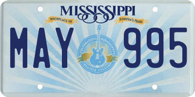 MS license plate MAY995