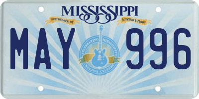 MS license plate MAY996