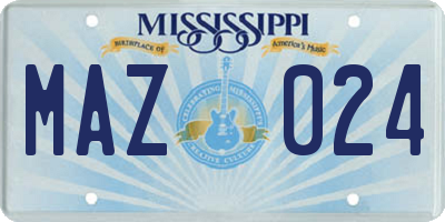 MS license plate MAZ024