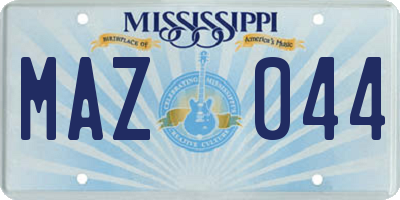 MS license plate MAZ044