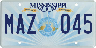 MS license plate MAZ045