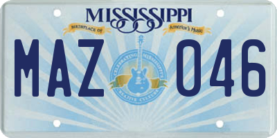 MS license plate MAZ046