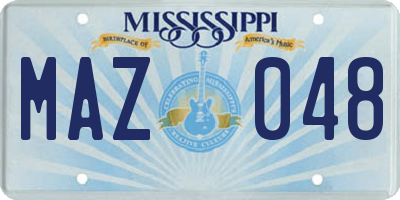MS license plate MAZ048