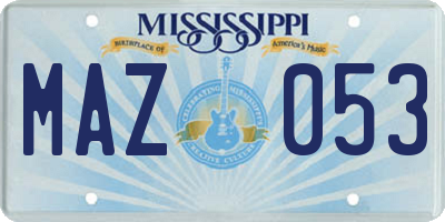 MS license plate MAZ053