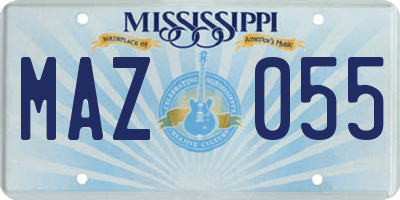 MS license plate MAZ055