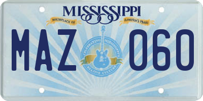 MS license plate MAZ060