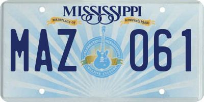 MS license plate MAZ061