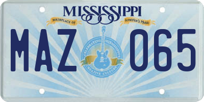 MS license plate MAZ065