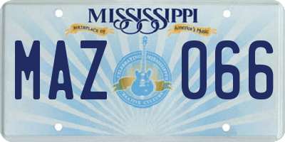 MS license plate MAZ066