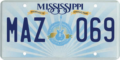 MS license plate MAZ069
