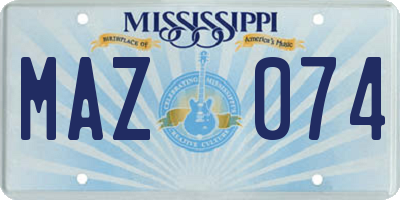 MS license plate MAZ074