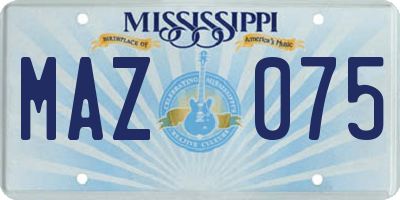 MS license plate MAZ075