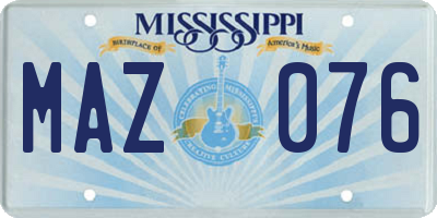 MS license plate MAZ076