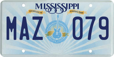 MS license plate MAZ079