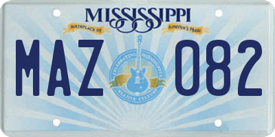 MS license plate MAZ082